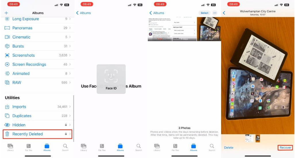 凉城苹果14维修分享 iPhone14 上恢复已删除的照片 